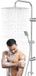 Merkloos Douchekraan Complete Set - Regendouche Systeem - Badkamer Upgrade - Verstelbare Wandmontage - 30x30 cm Kop - Zilver