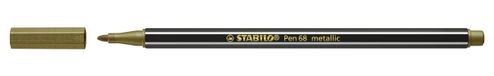 STABILO Pen 68 Metallic - Metallic Gold Felt Tip Pen - Single