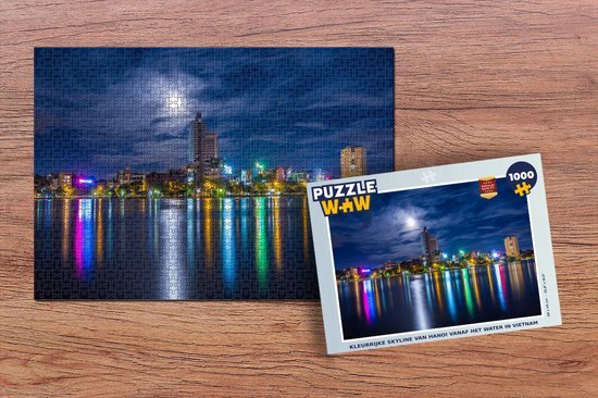 MuchoWow Puzzel Hanoi - Skyline - Lichten - Legpuzzel - Puzzel 1000 stukjes volwassenen