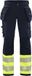 Blåkläder Dames High Vis 4-weg stretch werkbroek 7193-1642 - Marine/High Vis Geel - C50