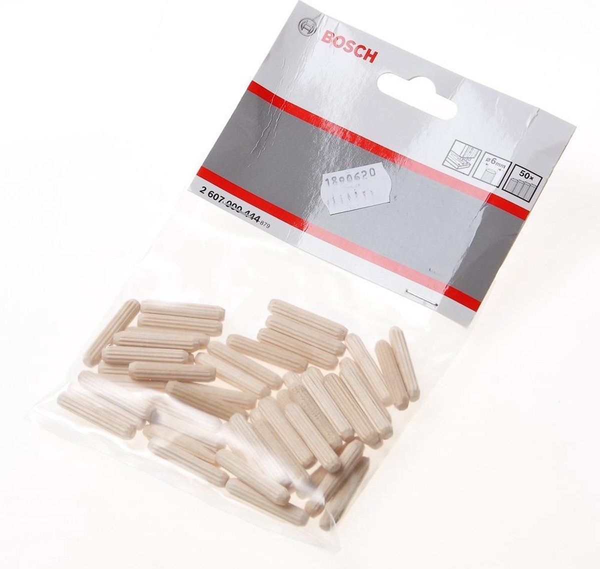 Bosch geribbelde houten pluggen (50 stuks, Ø 6 mm)