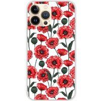 Apple iPhone 13 Pro Max Fleurs de pavot bedrukt siliconen hoesje
