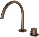 Hotbath Cobber - Wastafelmengkraan - Zonder Waste - Laag - Bruin - Opbouw - Messing - V07