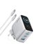 Anker B121BG41 Chargeur rapide AC universel pour appareils mobiles, 100W, 1x USB-A, 2x USB-C, Argent