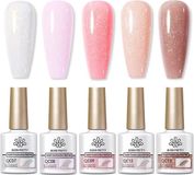 Born Pretty BIAB Builder Gel Set - 5 Stuks - 10ml per stuk - Met Glitter - Kleurcode QC07, QC08, QC09, QC12 en QC13