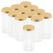 Set van 12 heldere plastic bewaarbekers met een gouden aluminium deksel - 500 ml