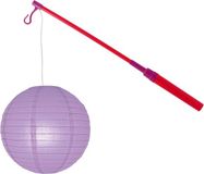 Merkloos Lampionstokje 40 cm - met lampion - lila paars - D25 cm