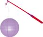 Merkloos Lampionstokje 40 cm - met lampion - lila paars - D25 cm