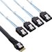 InLine® Slim SAS-kabel, SFF-8654 naar 4x SATA 7-pin, 12Gb/s, 1m