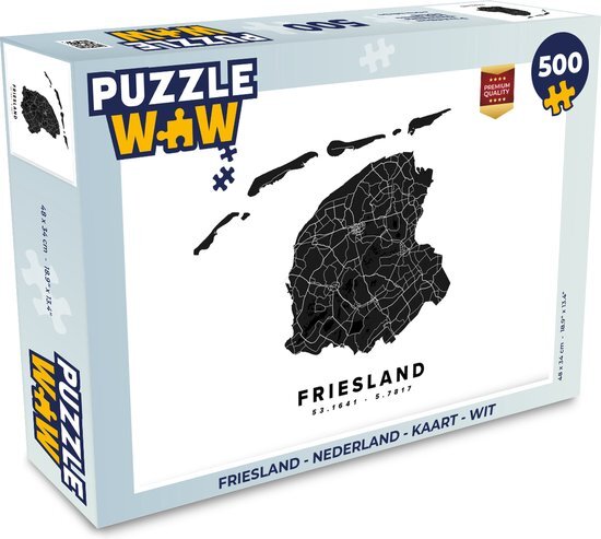 MuchoWow Puzzel Friesland - Nederland - Kaart - Wit - Legpuzzel - Puzzel 500 stukjes