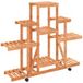Support À Fleurs Avec Roues 110x25x101 cm Bois Massif De Sapin