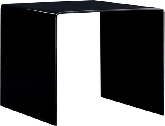 vidaXL Salontafel 50x50x45 cm gehard glas zwart