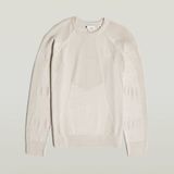 G-STAR 3D biker r knit Heren Trui - whitebait/dk brick