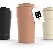 LARS NYSØM Bevægelse Thermos Coffee Mug-to-go 500ml - BPA-vrij met Isolatie - Lekvrije Roestvrijstalen Thermosbeker (Blush Rose)