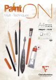 Clairefontaine Tekenblok PaintON A4 250g 40 Vel 4 Stuks