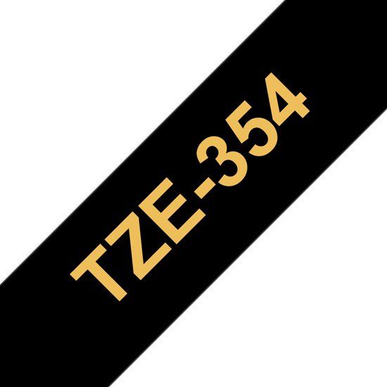 Brother TZe-354 Gelamineerde Tape 24mm Goud op Zwart