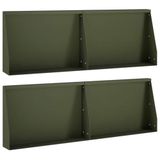 vidaXL Keermuur 4 st 60 x 12 x 30 cm Staal Olijfgroen