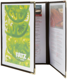 Securit MC3-CYA4-BR3 A4 Menu Holder - Metal/Plastic - Brown