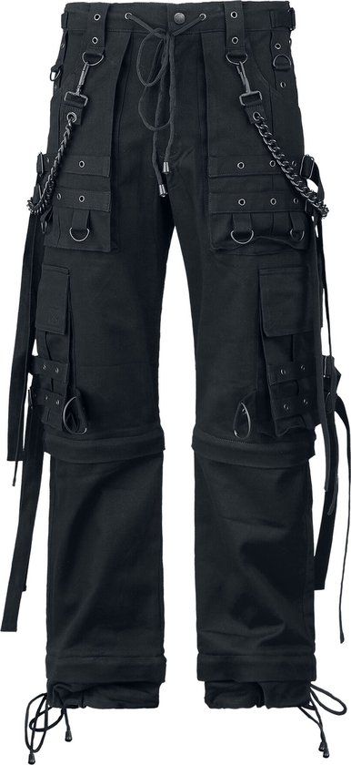Gothicana by EMP Gothicana Zwarte cargo broek met klinknagels en kettingen - Heren - W38L34