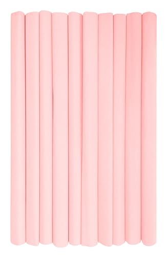Interdruk - Crêpepapier rollen voor kinderen, doe-het-zelf en decoraties - Pack van 10 rollen (50 cm x 200 cm, 28 g/m2) - 34 pastelpoederroze