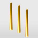 La Briantina Decoratieve kaarsen, goud, hoogte 20 cm x Ø 2 cm