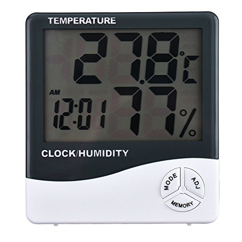 tempo di saldi Thermometer hygrometer digitale klok datum met LCD-display 12/24 uur alarm