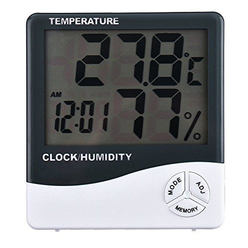 Tempo di saldi Thermometer hygrometer digitale klok datum met LCD-display 12/24 uur alarm