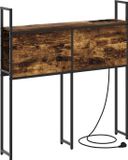 vidaXL - Hoofdbord met oplaadstation - Gerookt eiken - Bewerkt hout