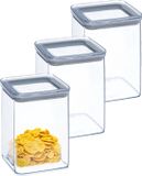 5Five Voorraadpot - 5x - keuken/voedsel - kunststof - 1000 ml - luchtdichte deksel - transparant - 10 x 10 x 14 cm