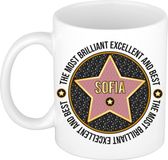 Bellatio Decorations Naam mok Sofia - wit - Most Brilliant - keramiek - 300 ml - collega beker - cadeau