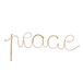 PEACE gouden messing draad woord