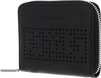 COCCINELLE Leren Portemonnee Metallic Perforee Leather Zip Around Wallet Noir Zwart