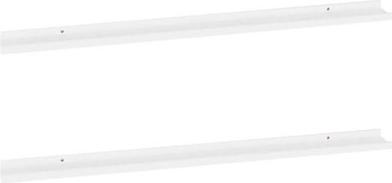 vidaXL Wandschappen 2 stuks Wit 115x9x3 cm MDF