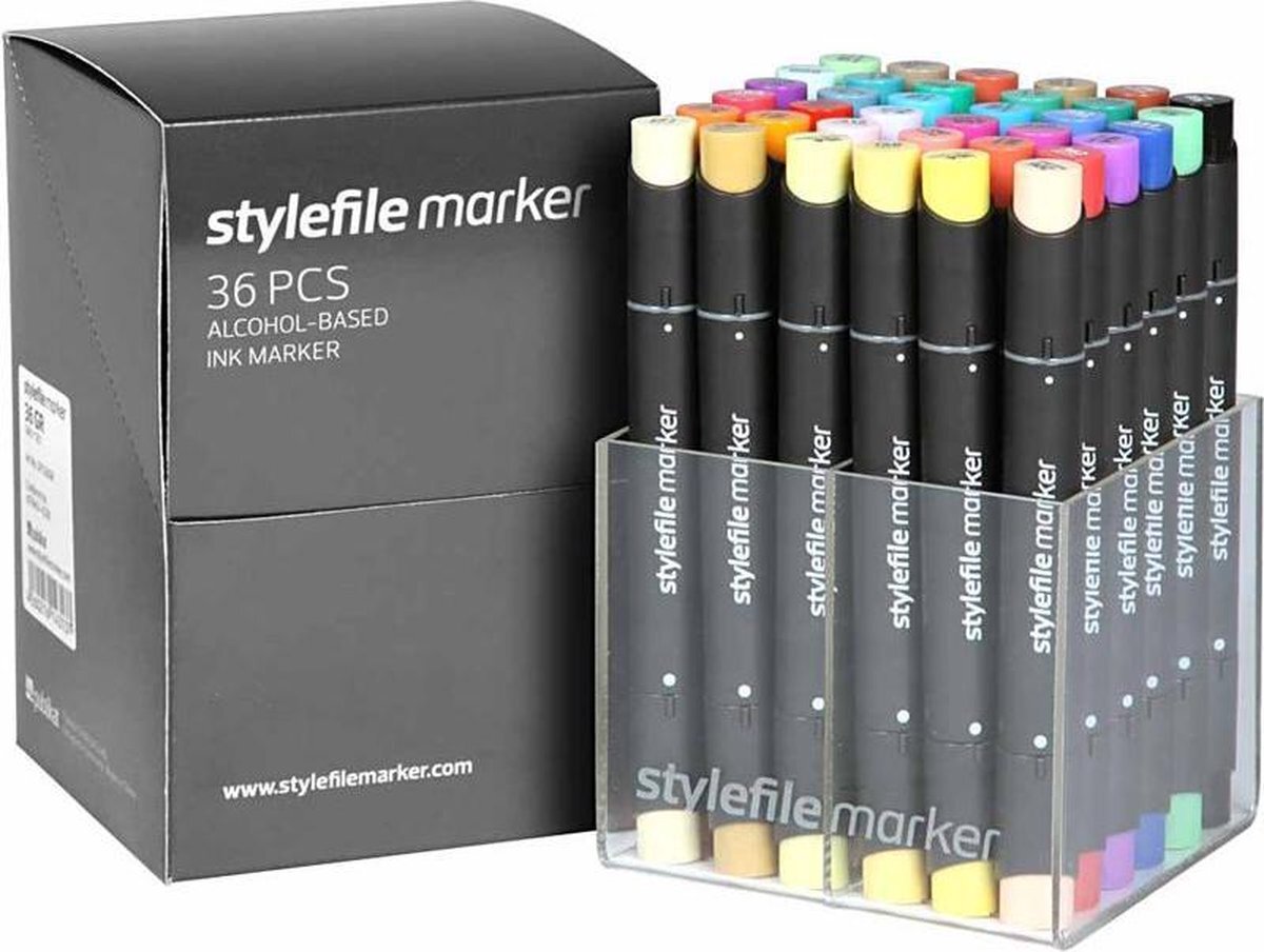 Stylefile Markers Stylefile Twin Marker 36 Main A Set - Hoge kwaliteit stiften, ideaal voor designers, architecten, graffiti artiesten, cartoonisten, & ontwerp studenten