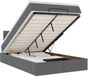 vidaXL Bed poef met matras en LED's 120x200 cm stof donkergrijs
