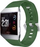 Strap-it Fitbit Ionic siliconen bandje - legergroen - Maat: L