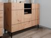 Nolly Commode NOLLY 3 portes 2 niches noir/chêne artisan