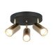 Opviq Elegante metalen kroonluchter, zwart en antiek gelakt, diameter 6 cm, hoogte 15 cm, 3 x GU10 max. 7 W lampen inbegrepen, stijlvolle verlichting voor moderne ruimtes
