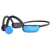 ELVANZA Been geleidende oortjes, sporthoofdtelefoon, waterdichte oortjes, waterdichtheidsklasse IPX8, 32 GB intern geheugen, Bluetooth 5.4, 10 uur batterijduur, vederlicht gewicht van 32 g, blauw