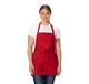 Chef Works F10 Drietassen slabbetjes schort, 24 lengte 71 cm breedte, wit 24-Inch Length by 28-Inch Width rood