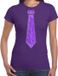 Bellatio Decorations Verkleed shirt dames - stropdas glitter paars - paars - carnaval - foute party XXL