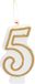 Folat Kaars cijfer 5 simply chique gold 9 cm