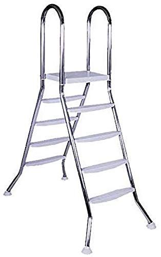 Steinbach Opstelbadladder, roestvrij staal, treden voor bekkenhoogte Vrijstaande bak Beckenhöhe 120 + 135 cm zilver