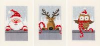 Vervaco Wenskaart Kit Kerst Kerstfiguren I Set Van 3