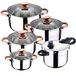Inductiekookgerei Jumpy Inductiekookgerei set, 8-delig, van roestvrij staal, met snelkookpan, 6 l
