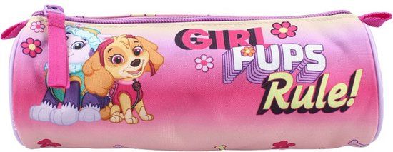 PAW Patrol Etui Paw Patrol Girl Pups Rule Roze Stof Soft case Rond Kinderen