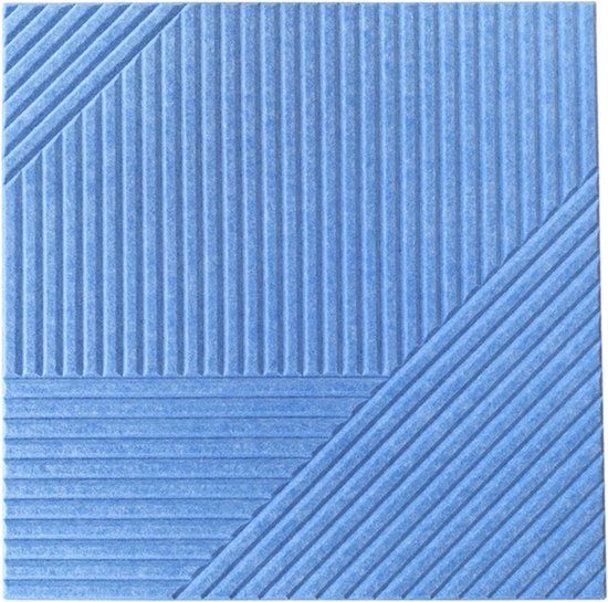 IVOL Akoestisch wandpaneel - 5 stuks - 60x60cm - Vilt - Geometrisch motief Blauw