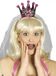 CHAKS Bride To Be tiara/diadeem - roze/zilver - kroontje met sluier - vrijgezellenfeest