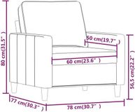 vidaXL Fauteuil lichtgrijs 60 cm fluweel