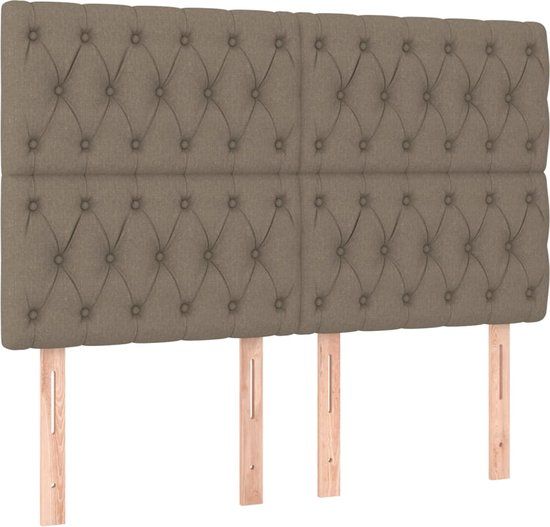 vidaXL Hoofdbord Taupe Stof 144x7x118/128 cm